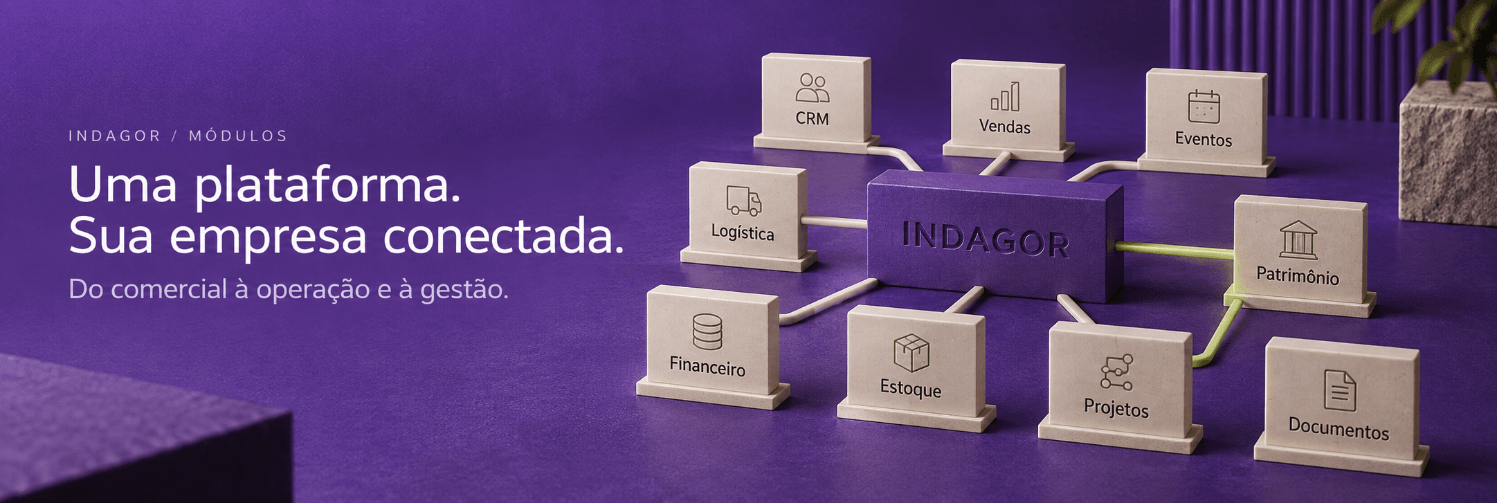 Uma plataforma. Sua empresa conectada. Do comercial à operação e à gestão.